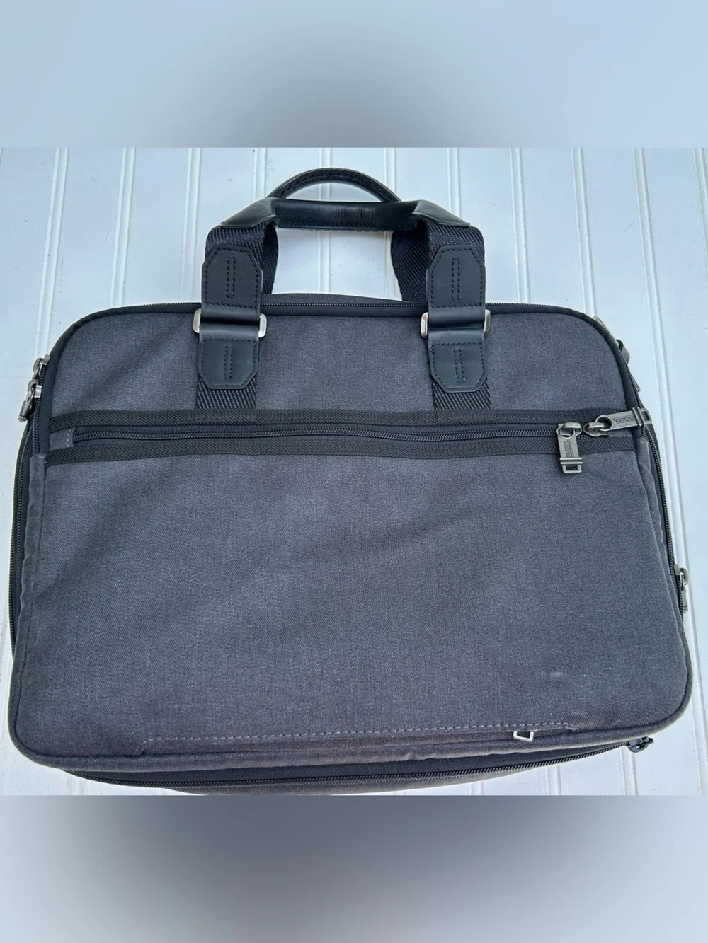 Tumi Bag Alpha Bravo Leather Black Men's Travel Work Briefcase Laptop 232640